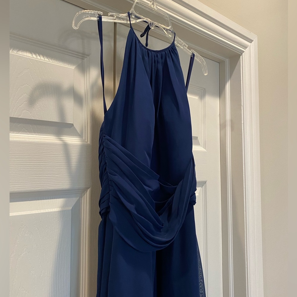 weddington way dark blue halter dress size 10